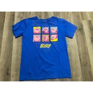 Kirby Shirt, Boy's Kids Size XL, Blue, Graphic Print, Short Sleeve